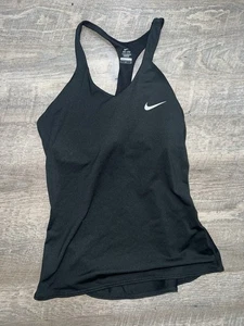 Nike Dri-Fit Damen Schwarz Racerback Tank Top Integrierter BH Größe M Medium - Bild 1 von 5