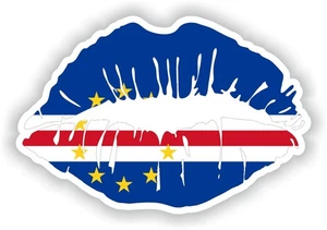 Cape Verde Lips Flag Sticker / Vinyl Waterproof Decals Graphics - Bild 1 von 1
