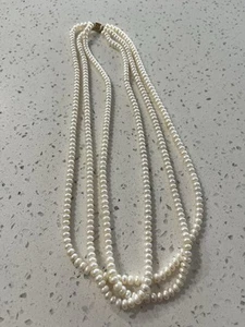 Three Strands Fresh Water Pearls - Picture 1 of 4