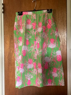 Vintage 1960/70s* Lilly Pulitzer *Falda frontal con botón * Etiqueta vintage "The Lilly" Foto 1 de 4