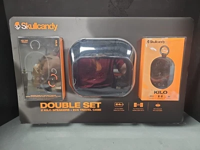 Paquete de 2 altavoces inalámbricos Bluetooth Skullcandy Kilo con estuche paquete Foto 1 de 2