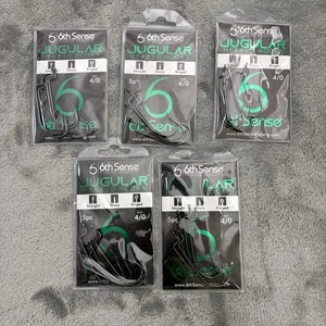 6TH Sense Jugular Hybrid Hooks Size 4/0 5 Packs of 5 New NIP Straight Worm - Picture 1 of 3