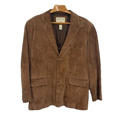 Orvis Mens Blazer Cut Suede Jacket 48L Brown Outdoor Old Money Preppy Heritage - Image 1 of 4