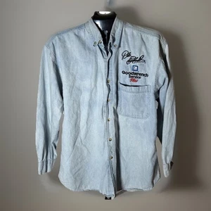 Vintage Dale Earnhardt GM Goodwrench Denim Shirt L Competitors View NASCAR Faded - Bild 1 von 9
