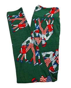 LuLaRoe Leggings OS One PATRIOTIC American Uncle Sam Town PARADE Stretch Pants - Picture 1 of 6