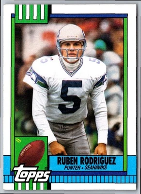 1990 Topps Ruben Rodriguez #346 Seattle Seahawks Football Card - Image 1 of 2