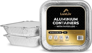 9x9 Foil Pans with Lids - (20 Pack) Aluminum Covers Large Food... - Picture 1 of 6