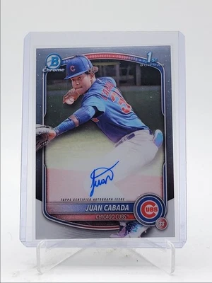 JUAN CABADA 2025 BOWMAN CHROME 1ST BASE AUTOGRAPH CUBS AUTO Q4060 - Image 1 of 2