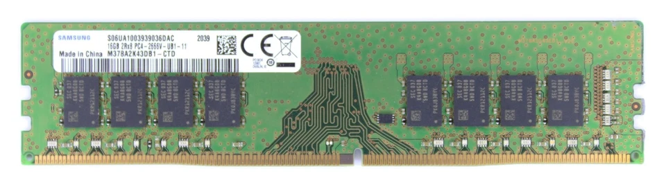 Samsung 16GB (1x 16GB) PC4-2666V DDR4 Desktop PC Memory RAM M378A2K43DB1-CTD - Image 1 of 1