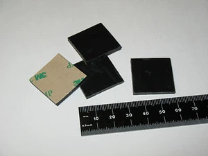 4, 1" (25MM) SQUARE 1/10" (2.5MM) THICK VIBRATION ISOLATION FEET PADS 70D 1in - Picture 1 of 3
