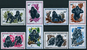 Rwanda 1970 MNH Mountain Gorillas 8v Set Wild Animals Stamps - Picture 1 of 1