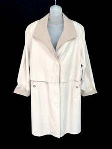 REGENT PARK*LADIES IVORY COLOR~LINED~BUTTON DOWN TRENCH/RAINCOAT~SZ 18~EUC!!! - Picture 1 of 12