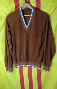 Lee 1970s V Neck Velour Sweatshirt Vintage Boogie Nights 1980s Fashion Bowie🔥🔥 - Picture 1 of 13