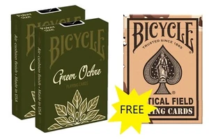 BICYCLE Poker Spielkarten, Green Ochre +1 Deck TACTICAL FIELD 2020 gratis   - Bild 1 von 3