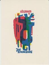 Ex-libris Jan RHEBERGEN gravé sur bois par Jan BATTERMANN (1909-1999).