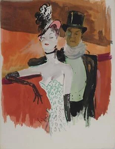 Jean-Gabriel DOMERGUE : Couple en tenue de soirée, Lithographie signée - Picture 1 of 6