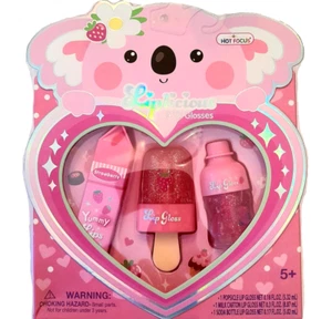 Liplicious Hot Focus 3 Lip Glosses - Kids Kawaii Make-up NEW Girls Birthday Gift - Picture 1 of 2