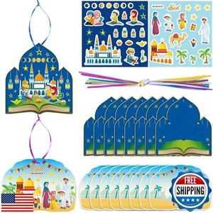 Eid Mubarak Craft Kits Kids Mosque Scene Stickers Muslim Eid Ramadan Sticker - Picture 1 of 5