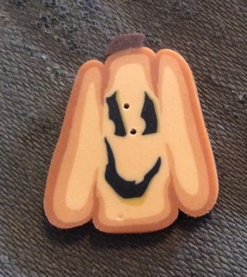 JUST ANOTHER BUTTON #2298 LARGE PUMPKIN--2 HOLE-- 1 1/4"H X 1"W-- 4 PIECES - Image 1 of 2