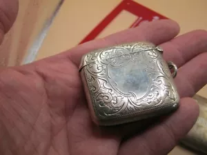 Birmingham 1906 GROSSES SCHWERES Sterlingsilber Vesta Etui Streichholz Safe Joseph Gloster - Bild 1 von 6