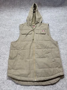 Wrangler Vest Men's Medium Olive Green Full Zip Hooded Workwear Vest - Picture 1 of 9