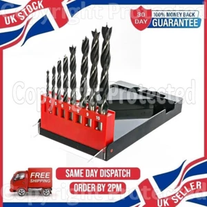 8PC WOOD WORKING DRILL BIT SET BRAD POINT DIY 3MM 4MM 5MM 6MM 7MM 8MM 9MM 10MM - Picture 1 of 4
