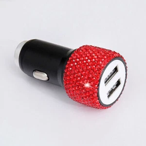 Diamond Style Dual USB Port Fast Charging Car Charger Safety Hammer For Phone - Photo 1 sur 13