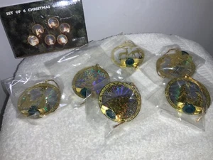 6 Reflective Christmas Ornaments- Santa Nativity Deer Tree Angel - Picture 1 of 11