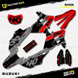 Kit graphique gris et rouge Slick Polisport Restyle compatible avec Suzuki Drz400 Drz400sm - Photo 1/8