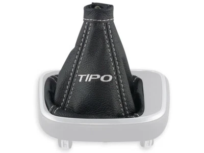 FIAT TIPO 2015-2020 FUNDA PALANCA DE CAMBIOS CUERO NEGRO BORDADO HILO BLANCO - Imagen 1 de 4