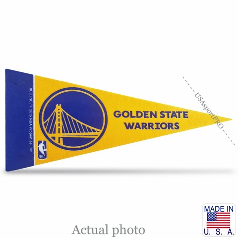 Golden State Warriors NBA Mini Pennant 9"x4", New,  Made in USA,  banner, flag Cover