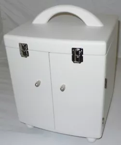 White Finish Wooden Storage Carrying Case Cosmetic or Jewelry box or Tool Case - Picture 1 of 3