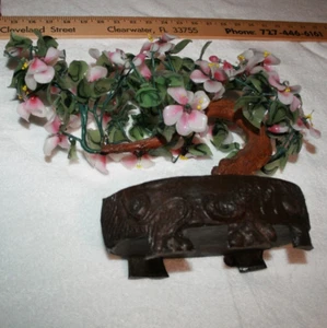 Vintage Asain Big Jade Stone & or Glass Wired Bonsai Tree  - Picture 1 of 6