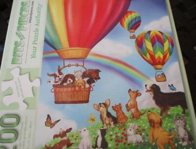 Puzzle 200 Piezas "Globos de Aire Caliente con Perros y Gatos" Gran Formato 15"x19" Foto 1 de 3
