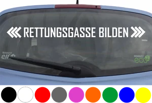 WD Auto Aufkleber Rettungsgasse bilden STAU 60x5cm Autoaufkleber Heckscheibe - Picture 1 of 2