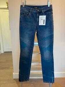 CHANEL 17C P55614 Cuban Painted Blue Jeans Ankel-Zip Denim 38 Authentic $2,350 - Picture 1 of 14