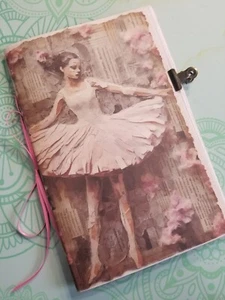 Folleto diario basura "LA BAILARINA" HECHO A MANO tarjetas de boda, bolsillos, efímeros  - Imagen 1 de 16