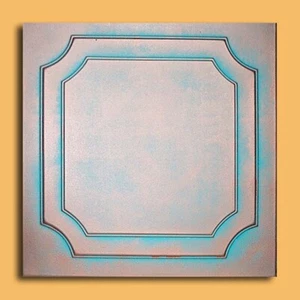 Handbemalte Deckenfliese, DIY, 20x20 aufgeklebt, YALTA Antik Kupfer/Patina  - Bild 1 von 1