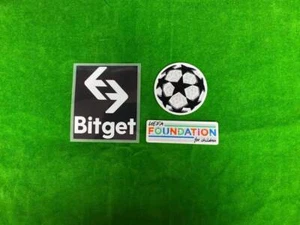 Official JUVENTUS FC Home UCL Player Size 2022-23 Sleeve Patch + BITGET - Picture 1 of 5