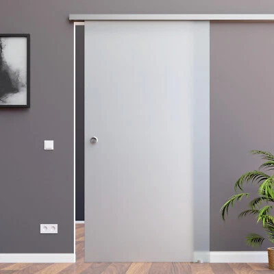 SoftStop oder SoftClose SlimLine Glasschiebetür ESG Alu- / Edelstahloptik BS - Bild 1 von 4