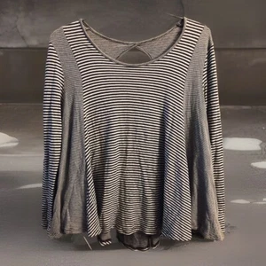 Anthropologie Eri + Ali Rainer M Striped Swing Cut Out Back Top Blouse - Picture 1 of 15