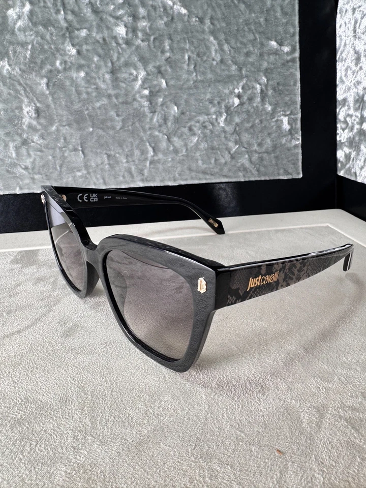 Gafas de sol Just Cavalli SJC044 para mujer negras con estampado de serpiente lentes degradadas *Leer Foto 1 de 4