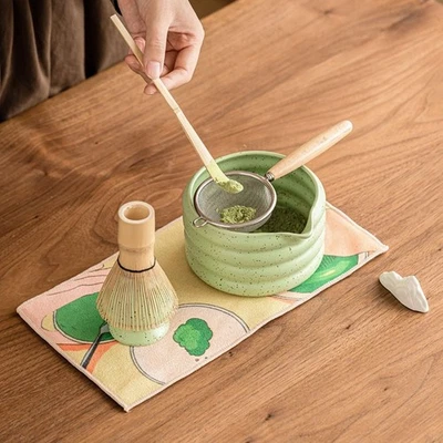 4PCS Bamboo Ceramic Matcha Whisk Doughnut Donut Matcha Stirring Brush  Stirring - Image 1 of 4