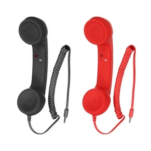 2 Pack 3.5mm Retro Telephone Handset Telephone Receiver Black, Red - Zdjęcie 1 z 5