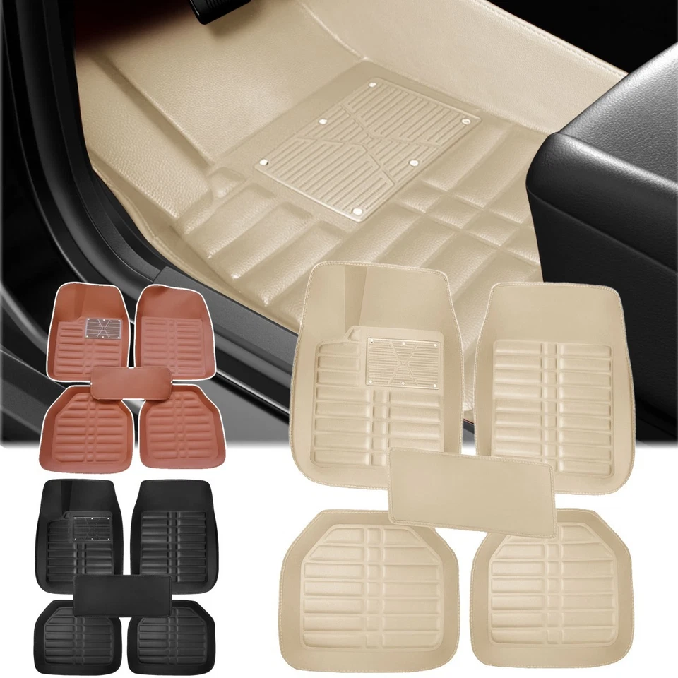 For Hyundai Leather Car Floor Mats Front & Rear Car Liners All Weather Non-Slip - Изображение 1 из 4