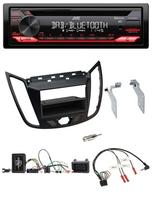 JVC CD DAB USB Bluetooth Lenkrad Autoradio für Ford C-Max Kuga matt schwarz - Bild 1 von 4