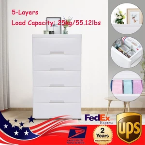 5 Drawers Plastic Storage Cabinet Detachable Drawer Tower Case Clothes Organizer - Picture 1 of 12