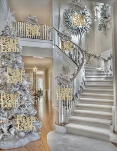 GROßER Peace Baumschmuck 9 Zoll Weihnachtsdekoration 8er Set Übergröße Posten - Bild 1 von 2