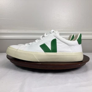 Veja Campo Lace Up Canvas White Green Sneakers Womens Size US 7 EU 38 - Picture 1 of 15