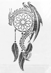 1pc Stencil / Template - 8"x11" (ST49) Dragon Dreamcatcher - Picture 1 of 2